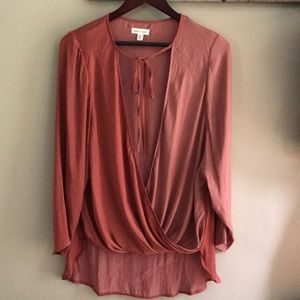 Silence + Noise Urban Outfitters Silky Orange Top